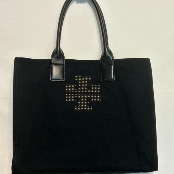 Stunning! ~ TORY BURCH Large Ball Stud Tote Bag PUP Solid Color - Picture 1 of 14